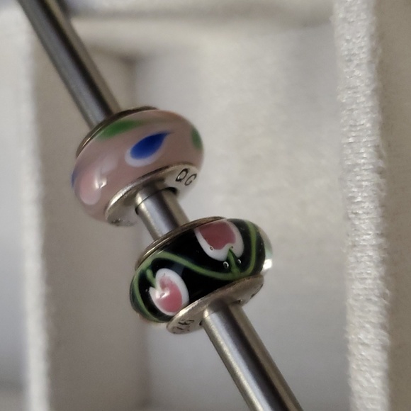 GQ 925 STERLING GLASS BEAD CHARMS - Picture 2 of 4